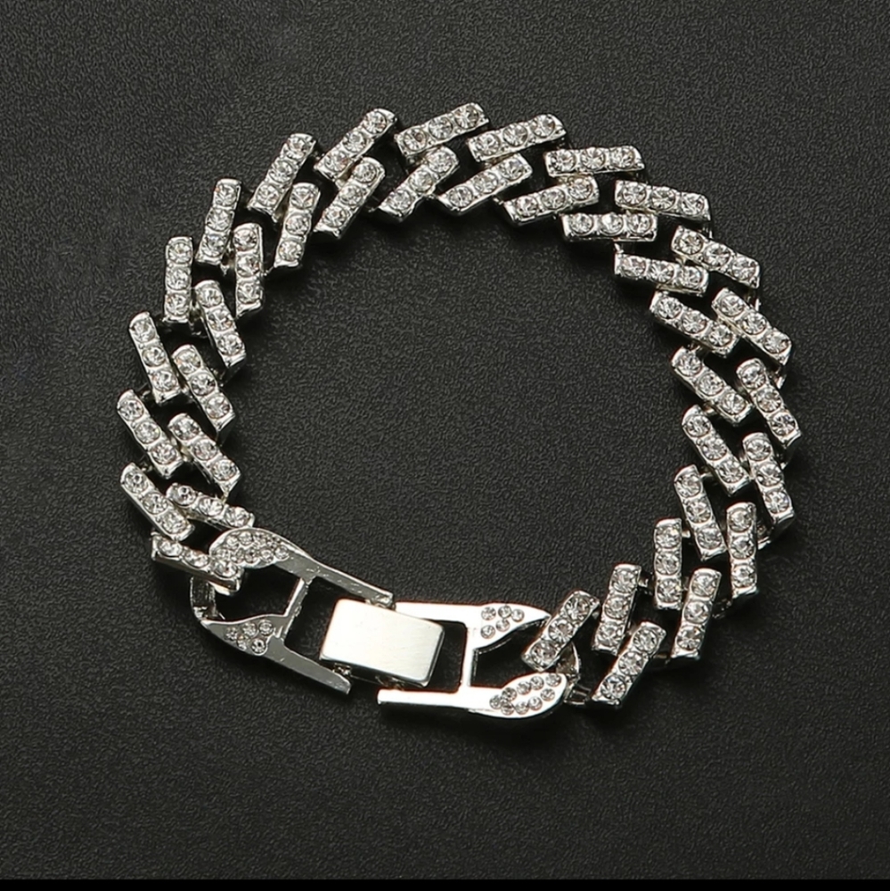 Bling cuban link chain bracelet